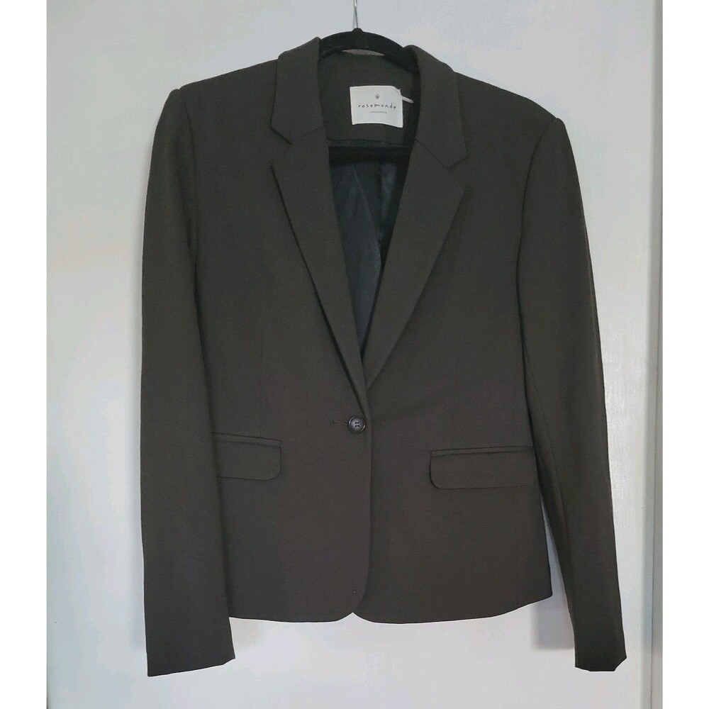 Wm Rosemunde  L Jette Ponte Knit Raven Gray Stitc Tailored One Button blazer